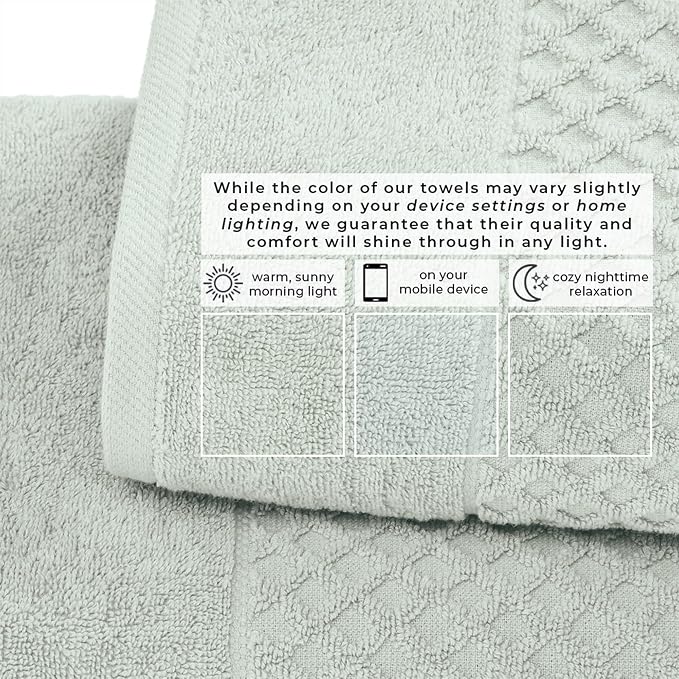 Great Bay Home Oversized Bath Sheets - 100% Cotton 2 Pack 68x35 Extra Large Towel - Absorbent, Durable, Quick-Dry Towels for Bathroom (Pastel Blue)