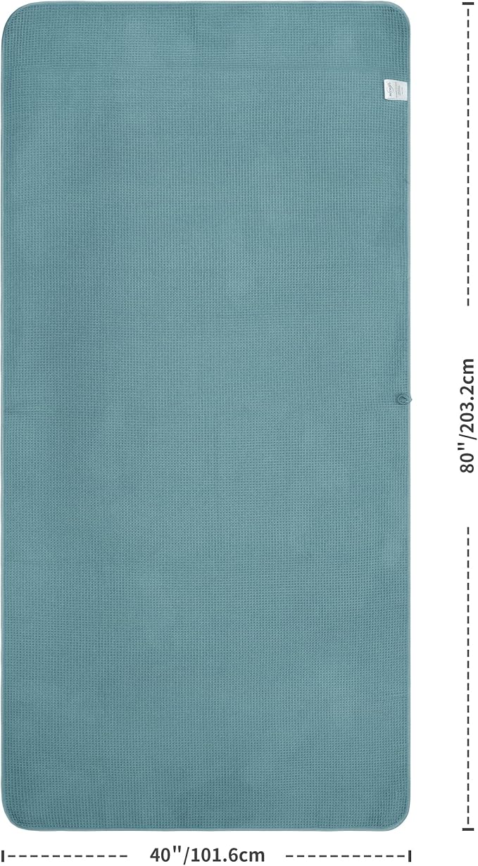 MICROFI Microfiber Waffle Bath Sheet, Quick Dry, Lint Free, 40 x 80 inches (101.6 x 203.2 cm), 1 Count, 430 GSM (Green)