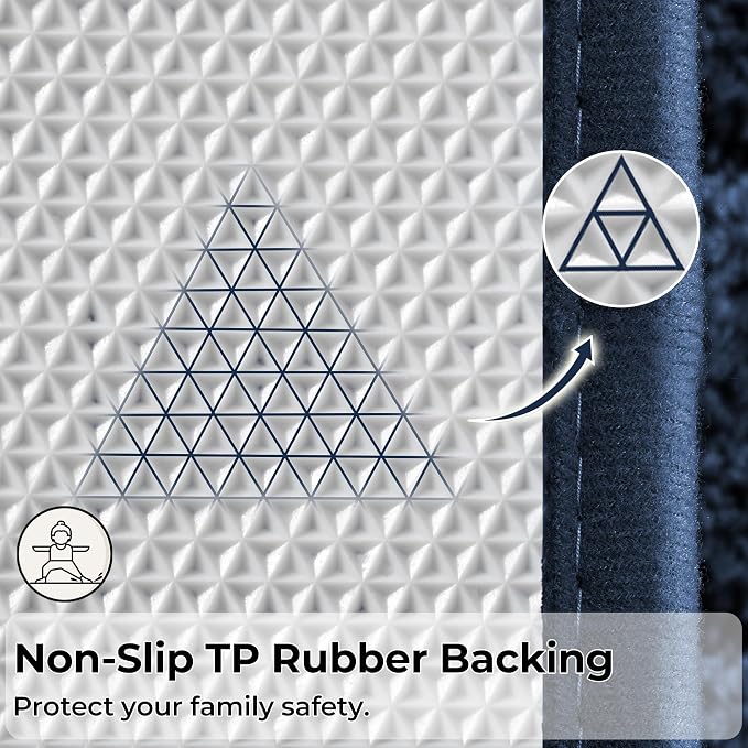 GRANNY SAYS Navy Bathroom Rugs, Bath Mats for Bathroom Non-Slip, Super Soft and Water Absorbent, Extra Large Bath Rugs Washable, Microfiber Bath Rugs for Floor, Tub and Shower, 71" x 24"