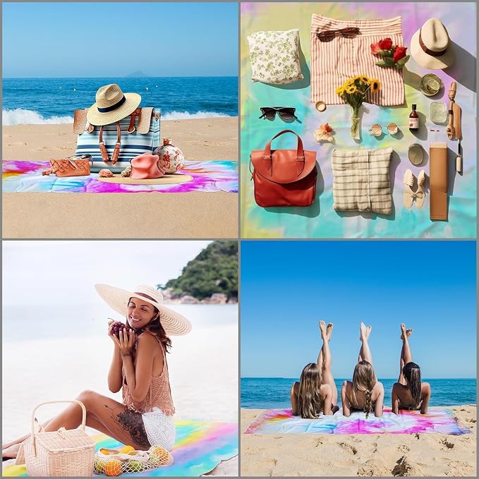 HAVLULAND Turkish Beach Towel, Oversized 72x40 Turkish Cotton, Set of 6 | Sand Free, Quick-Dry, Absorbent Bath Towel, Lightweight Blanket & Compact for Travel, Beach, Pool, Gym, Spa
