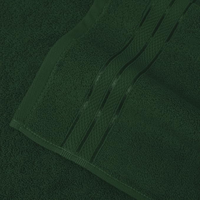 Elegant Comfort Three Line Popcorn Extra Large Luxury Bath Towel - 40" x 80" inch, Premium Hotel Spa Quality 1 Piece Oversized Bath Sheet 100% Turkish Cotton Super Soft Highly Absorbent, Forest Green