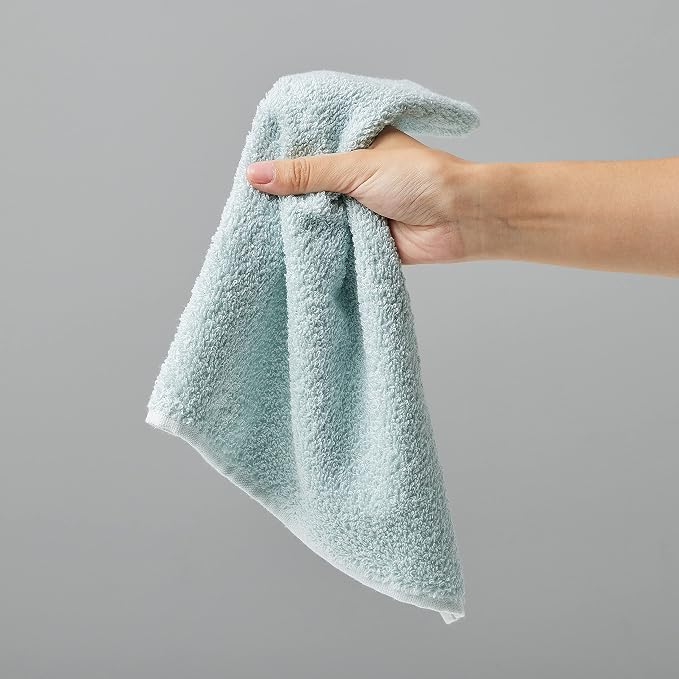 Amazon Basics Highly Absorbent, Soft & Durable 100% Cotton Washcloths for Bathroom, Body and Face, Lightweight, Fast Drying, 12 x 12 inches, Seafoam Green, Ice Blue, White, (Pack of 144)