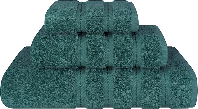 American Soft Linen 100% Cotton Luxury Turkish Towels, 3 Piece Towel Set | Soft Absorbent Quick Dry OEKO Tex Standard 100 Certificated Durable Machine Washable Breathable Premium Hotel Quality