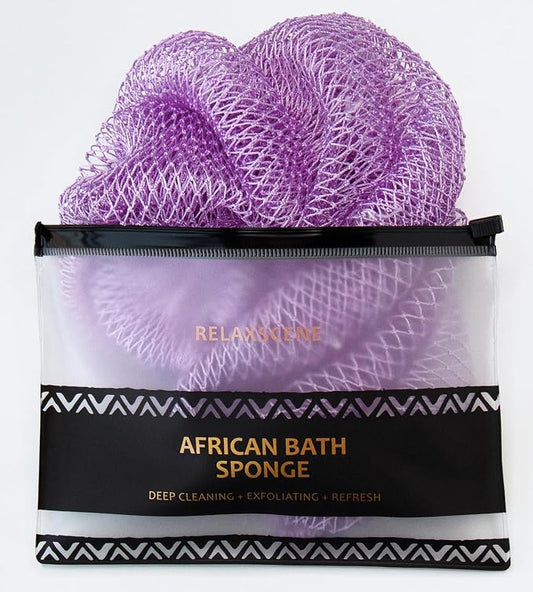 African Net Sponge Authentic - Exfoliating Back Scrub Bath Sponge with Knots - Afro Scrub Body Scrubber Exfoliator Washcloth - African Body Care Daily Use Shower Essentials