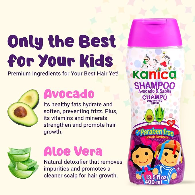 KANICA Shampoo Paraben Free with Aloe Vera and Avocado. Shampoo for Family