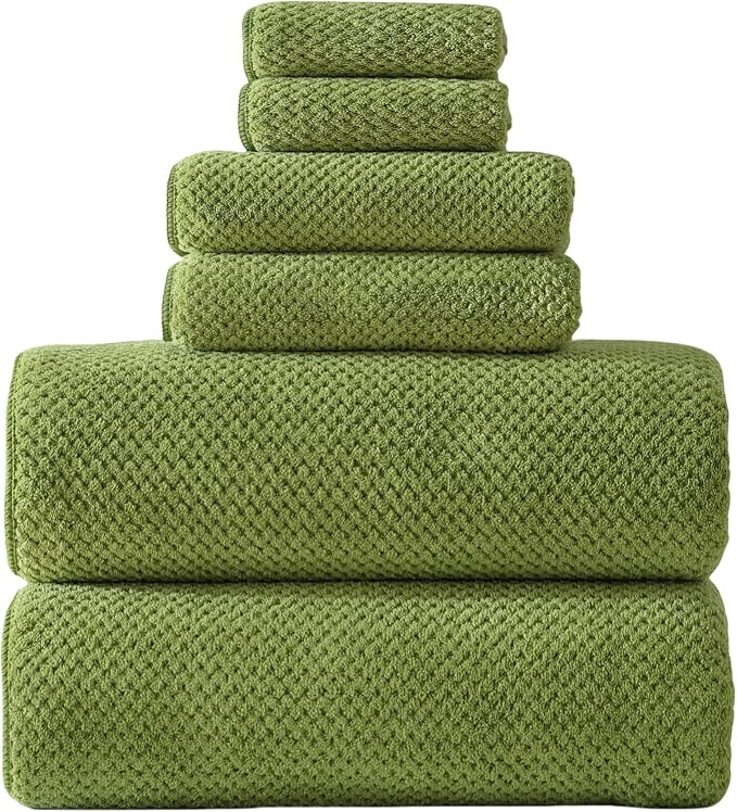 40x80 Inches Bath Sheets Towels for Adults Oversized Bath Towels Extra Large Luxury Super Soft Absorbent Quick Dry Microfiber (Sage Green,6PCS)