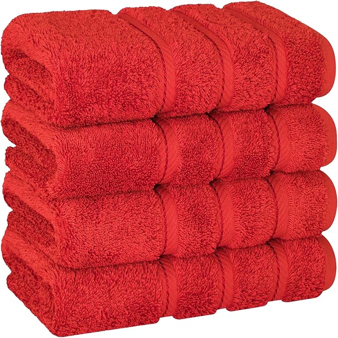 American Soft Linen 100% Cotton Luxury Turkish Towels, 4 PC Hand Towel Set | Soft Absorbent Quick Dry OEKO Tex Standard 100 Certificated Durable Machine Washable Breathable Premium Hotel Quality
