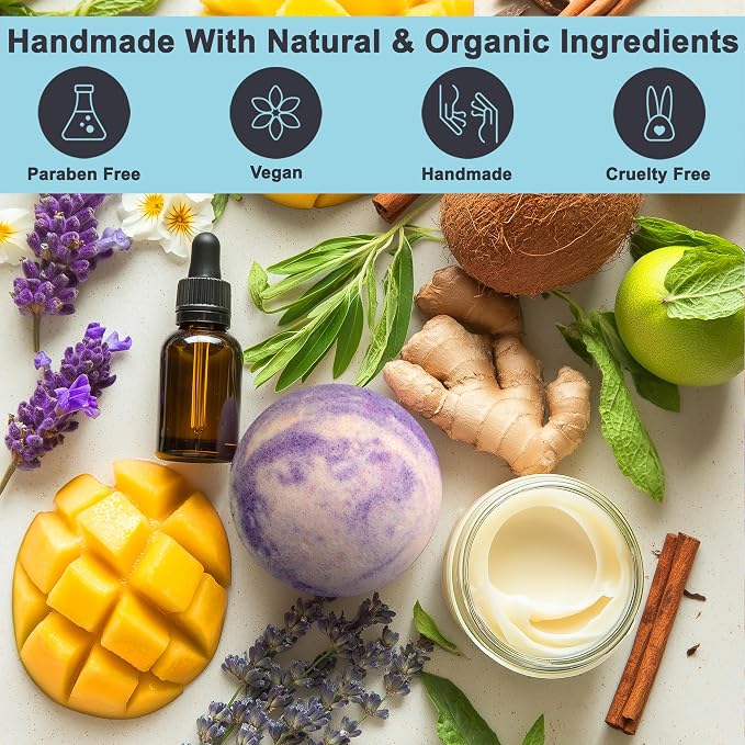 Aqua Elegante Luxury Bath Bombs for Men - Gift Set of 24 Fizzy Bathbombs with Essential Oils, Shea Butter, Coconut Oil - No Stain, Natural, Vegan Moisturizing Spa Present for Dad, Husband, Boyfriend