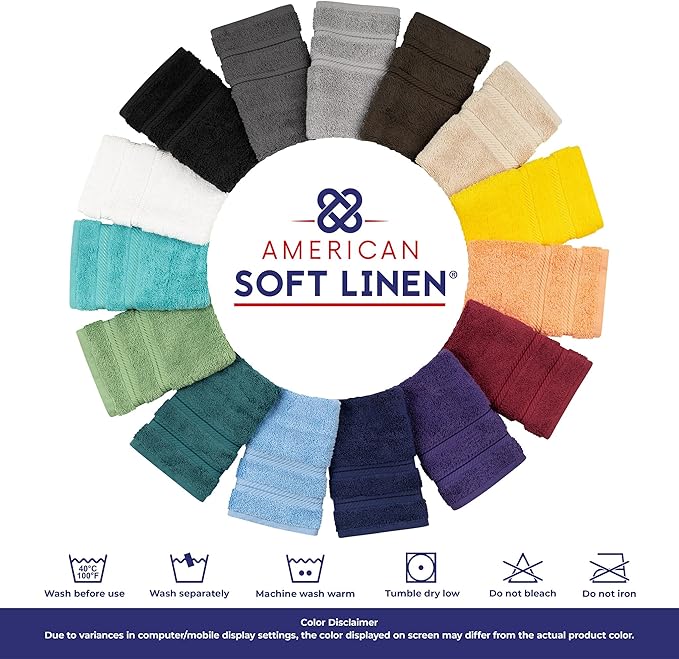 American Soft Linen Luxury Washcloths for Bathroom, 600 GSM 100% Cotton 4 Piece Turkish Wash Cloth Set, 13x13 in Soft Rags for Body and Face, Sage Green Washcloths