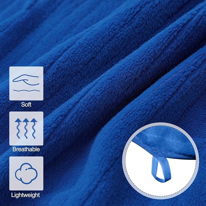 SmoothNovelty 2 Pcs Oversized Coral Fleece Bath Sheets 40 x 80 Inch, Lightweight Extra Large Towel Blanket, Soft Jumbo Bathroom Towels with Hanging Loop for Bath, Pool, Beach, Spa, Travel (Navy)
