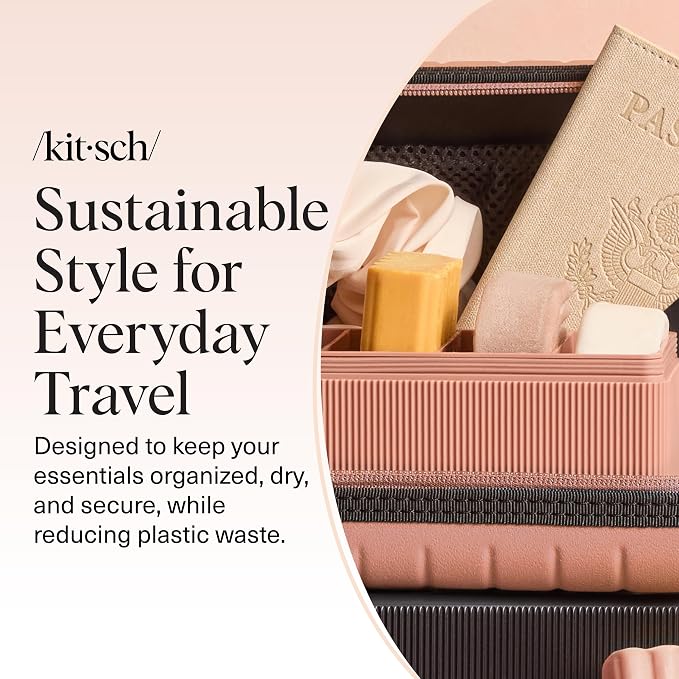 Kitsch 4-Compartment Travel Soap Case – Bar Soap Holder & Organizer, Travel Case for Bars – TSA-Approved – Lightweight, Durable, Leak-Proof, Made from Recycled Plastic – Terracotta