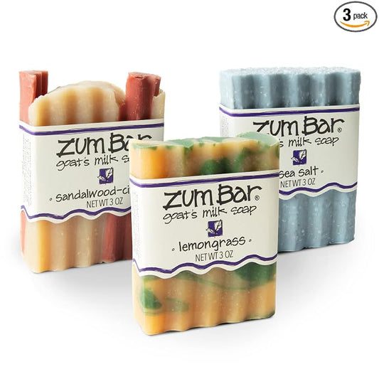 Zum Indigo Wild Goat's Milk Soap Bar - Bar Soap for Hands & Body Made with Essential Oils - 3 oz - Citrus Blends (3 Pack)