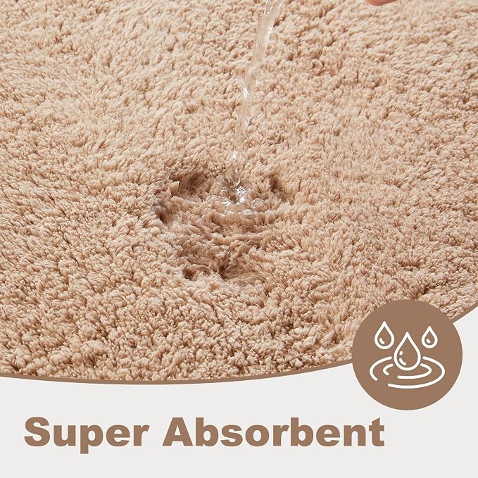 TYUU Bathroom Runner Rug, Ultra Soft Long Bath Mat Super Absorbent Quick Dry Bathroom Runner Rugs 24 x 72 Non Slip Washable, Beige 24" x 72"