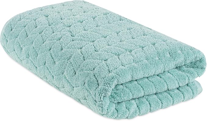 BAGNO MILANO Turkish Cotton Bath Towels, Hand Towels - Soft Plush Jacquard Collection - Highly Absorbent Towel Set (Aqua Green, Bath Sheet 35x70)