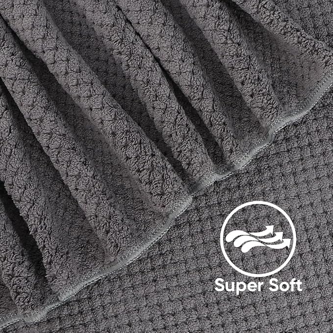 HOMEXCEL Bath Towel Set Pack of 4, 30 x 60 Inches Large Microfiber Bath Towels, Soft, Absorbent, and Quick Dry Towels for Bathroom, Pool, Beach, Swim, and Yoga, Large Bathroom Towels, Grey