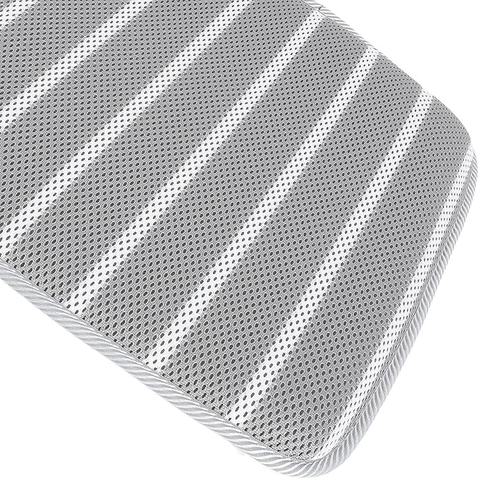 Shower Bench Cushion Seat Shower Chair Pad Shower 4D Mesh Fabric Breathable Shower Chair Pad Gray White Striped for Shower Benches Sitting