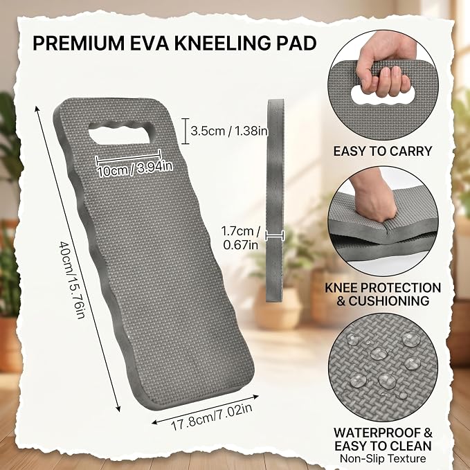 10 Pcs Garden Kneeling Mats, 15.8 x 67 x 0.67 Inch Foam Waterproof Knee Cushions, Multi-Use Garden Pads for Baby Bath Seat, Yoga, Exercise, Seating, Praying, Work, Classroom (Morandi)