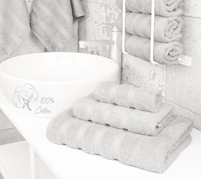 American Soft Linen 100% Cotton Luxury Turkish Towels, 3 Piece Towel Set | Soft Absorbent Quick Dry OEKO Tex Standard 100 Certificated Durable Machine Washable Breathable Premium Hotel Quality