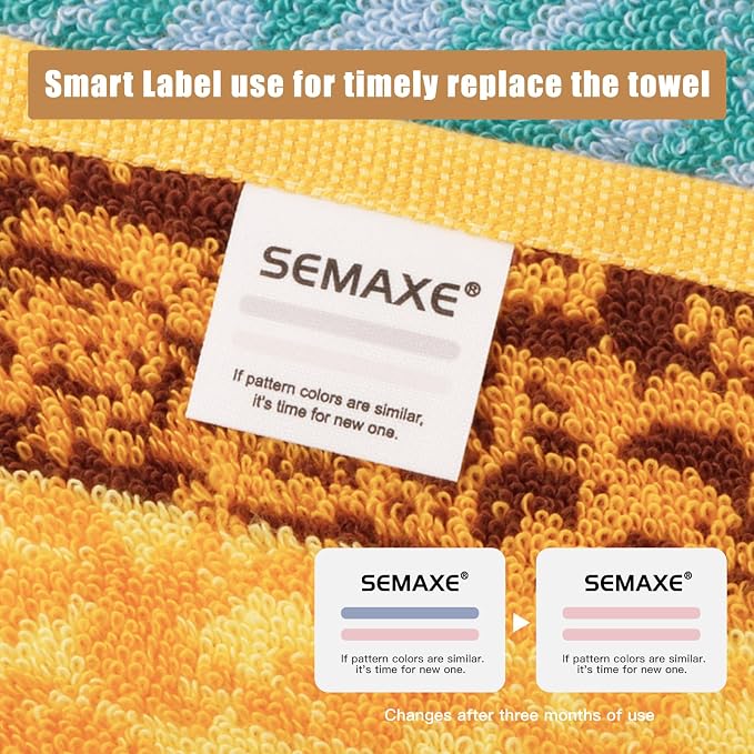 SEMAXE 18-Piece Cotton Bath Towel Set for Bathroom, Colorful Striped | Stock-up towel set for family bathrooms, guest baths, multi-bath homes, and wash-day rotation, OEKO-TEX certified, easy care