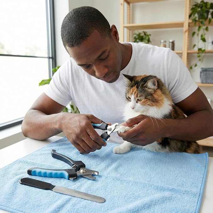 Dog Nail Clippers for Large Dogs, Pet Nail Clipper Kit for Small & Large Dogs & Cats，Dog Nail Clippers for Dogs and Cats - Safe and Easy to Use，Professional Dog & Cat Nail Trimmers (Blue)