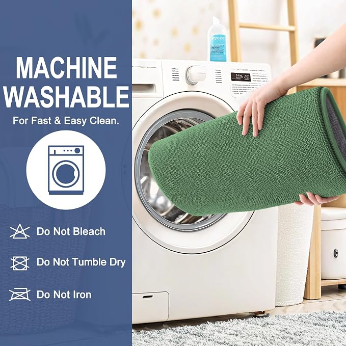 OLANLY Thick Memory Foam Bathroom Runner Rugs 44x24, Extra Soft Absorbent Long Bath Mats, Quick Dry, Non-Slip, Machine Washable Mats for Bathroom, Tub and Shower, Home Decor Accessories, Olive Green