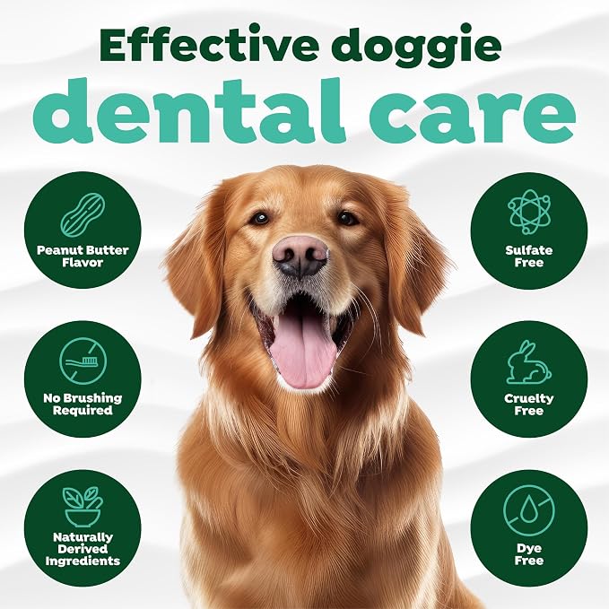 TropiClean Fresh Breath Dog Toothpaste for Teeth Cleaning, Breath Freshener, Easy Plaque & Tartar Remover Gel, No Toothbrush Needed, Peanut Butter, 4oz.