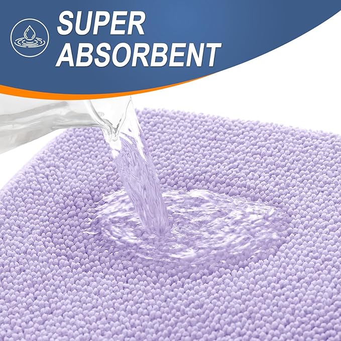OLANLY Thick Memory Foam Bathroom Runner Rugs 47x20, Extra Soft Absorbent Long Bath Rug, Quick Dry, Non-Slip, Machine Washable Bath Mats for Bathroom, Tub and Shower, Home Decor Accessories, Lavender
