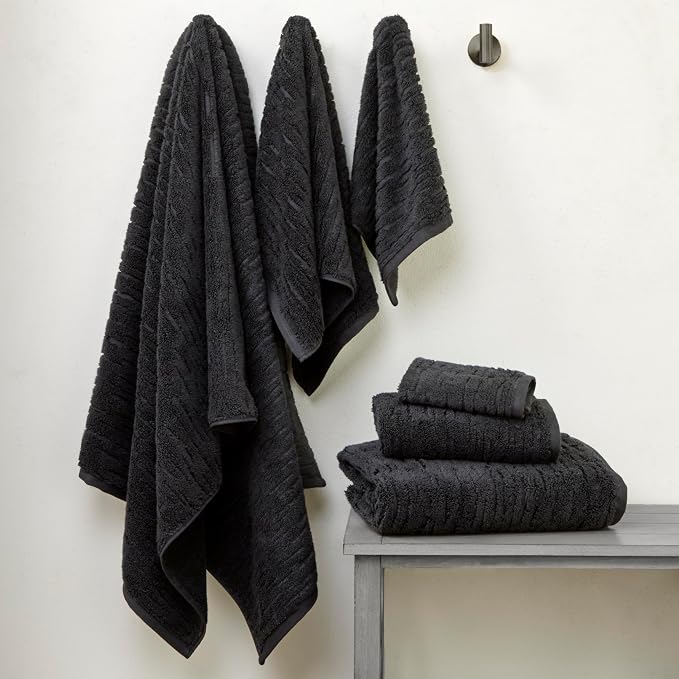 SKL Home CloudSoft 100% Cotton Luxury 4-Piece Washcloth Set, 520 GSM, Ultra Plush & Absorbent, Slate