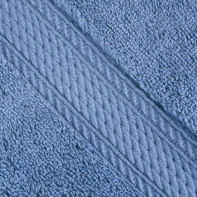 Superior Egyptian Cotton 800 GSM Plush & Absorbent, 9 Piece Set, Denim Blue | Quick Dry, Soft Luxury Towel Set, Bath Essentials, Guest Bath, Spa, 3 Bath, 3 Hand, 3 Face Towel, Madeline Towels