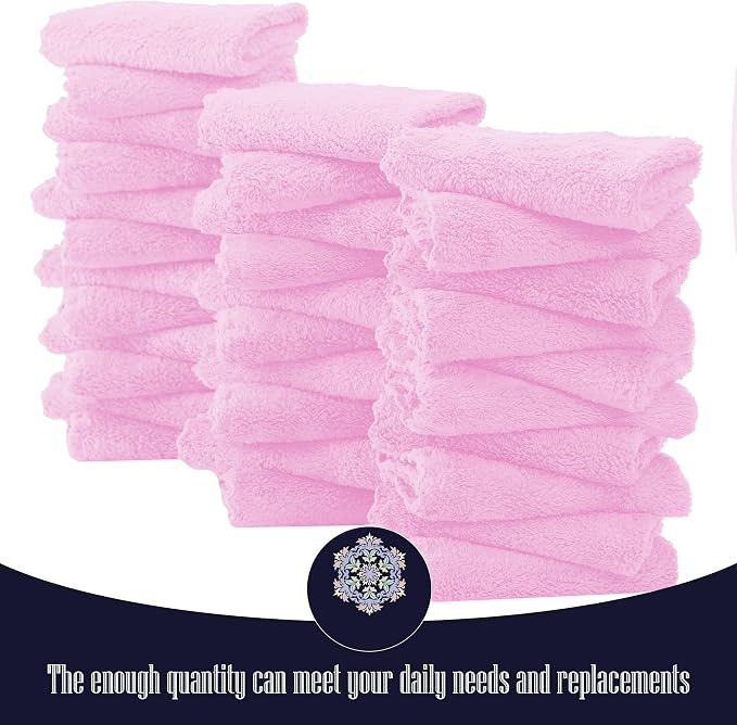 32 Pack Baby Washcloths - 10x10 Inch, Microfiber Baby Towel - Absorbent and Soft Baby Wash Clothes for Newborns, Infants and Toddlers - Quick Dry Baby Boys and Girls face Towel - Frozen Berry
