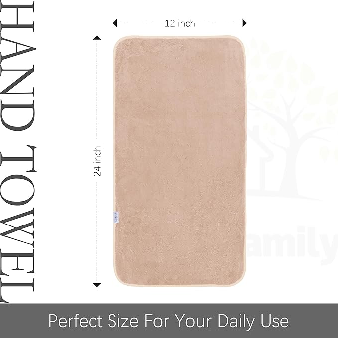 Cosy Family 6 Pack Ultra Soft Microfiber Absorbent Hand Towel, Silk Hemming Towels for Bathroom - Quick Drying - Perfect for Bath, Fitness, Gym, Shower, Hotel, and Spa - 16x28 Inch, Warm Color