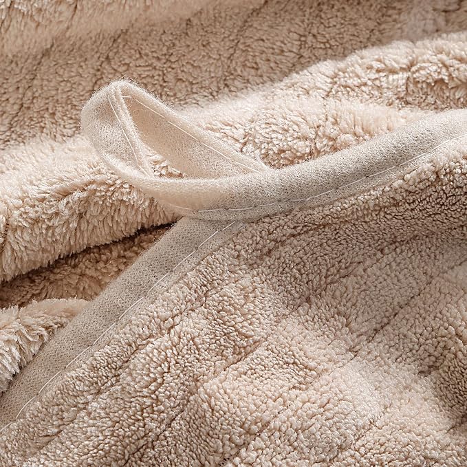 YTYC 39x78 Bath Sheets Extra Large Bath Towels for Adults Super Soft Absorbent Microfiber Oversized Bathroom Towels - Beige,2 PCS