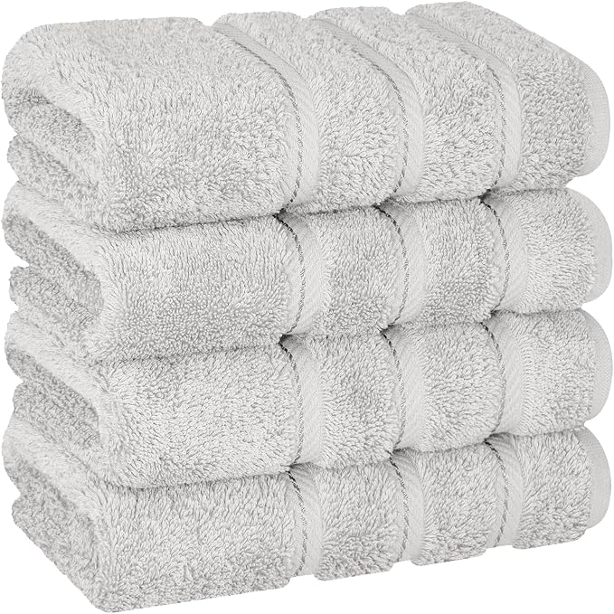 American Soft Linen 100% Cotton Luxury Turkish Towels, 4 PC Hand Towel Set | Soft Absorbent Quick Dry OEKO Tex Standard 100 Certificated Durable Machine Washable Breathable Premium Hotel Quality
