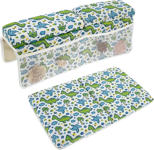 UKQRRTC Baby Bath Kneeler and Elbow Rest Pad Set Nonslip Baby Bathtub Kneeling Pad Waterproof Bathtub Elbow Support Pad with 4 Side Pockets for Baby Bathing
