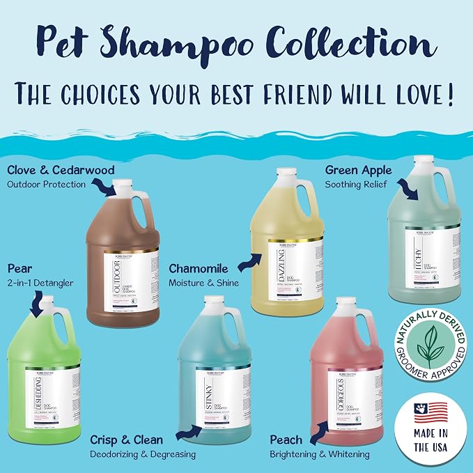 Bobbi Panter Moisture & Shine Dog Shampoo Argan Oil, Chamomile & Peppermint – Deep Nourishing Natural Formula for Soft, Shiny Coat, Tear-Free, 20:1 Concentrate, 1 Gallon (Case of 4)