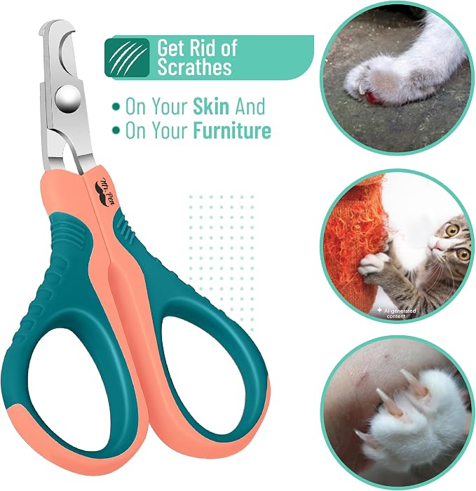 Mr. Pen- Cat Nail Clipper, Stainless Steel | Professional Sharp Cat Claw Trimmer for Small and Medium Cats, Pet Nail Clipper with Sturdy Non Slip Handle