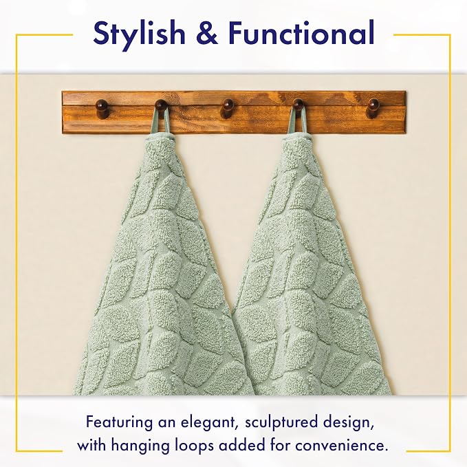 Alusa Home Ultra Soft & Stylish 700 GSM Luxury Bath Towels - 100% Zero-Twist, Long-Staple Cotton - Remarkably Absorbent & Quick Drying - 6 Piece Towel Set (Eucalyptus Green)