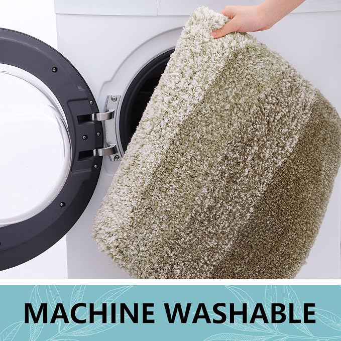 Arotive Microfiber Bathroom Rugs, Shaggy Soft and Absorbent Bath Rug, Thick Plush Machine Washable Dry Bath Mats for Bathroom, Tub and Shower, 34x21, Coffee, Rectangular