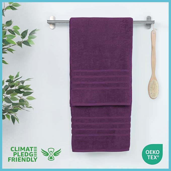Martex 2-Pack Ultimate Performance Bath Sheet Set, Dark Purple, 33" x 65" | 100% Cotton, Extra Large Bath Towels, Super Absorbent, Low-Linting, Supersoft