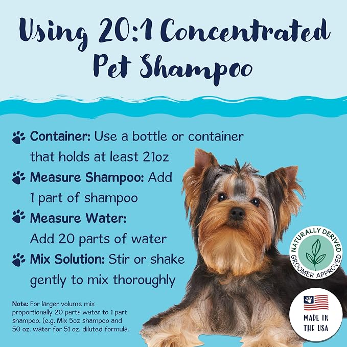 Bobbi Panter Deodorizing Dog Shampoo Chamomile & Plant-Based Deodorizers – Degreasing Natural Formula for Strong Odors, Fresh Clean Scent, Tear-Free, 25:1 Concentrate, Made in USA, 13 oz