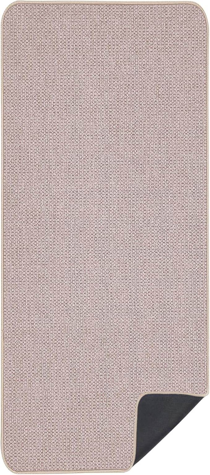 Bath Mat,Ultra Thin Bathroom Runner Rugs,Large Bath Mats for Bathroom,Quick Dry,Non-Slip,Machine Washable,Low Pile,Bath Rug,Shower Outside,Sink,Home Decor Accessories.Beige,1'9"x3'11"（21x47inch）