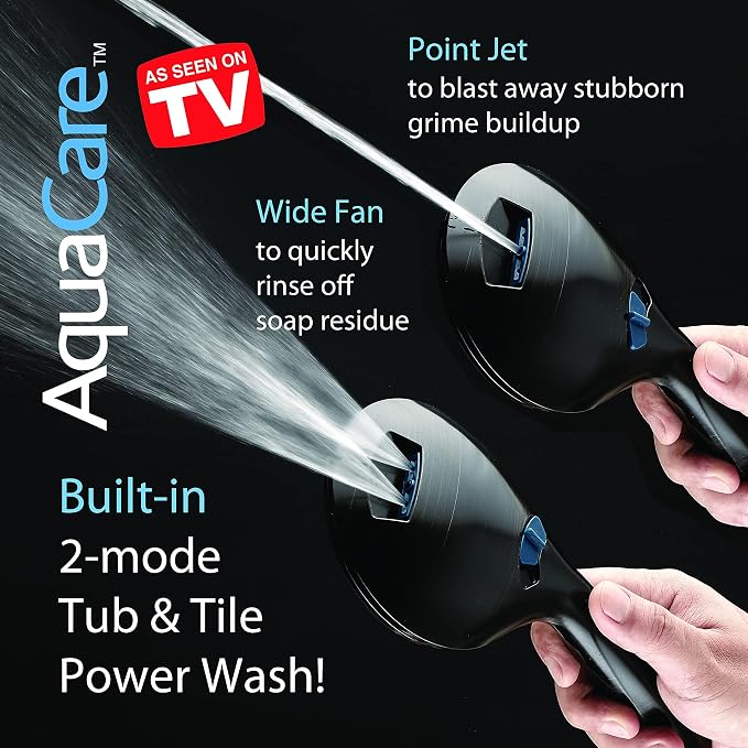 Hotel Spa AquaCare for California As-Seen-On-TV High Pressure Handheld Rain 50-mode 3-way Shower Head Combo, Anti-clog Jets, 2-mode Tub & Pet Power Wash, Wall Bracket, 6 ft. Hose, Rubbed Bronze