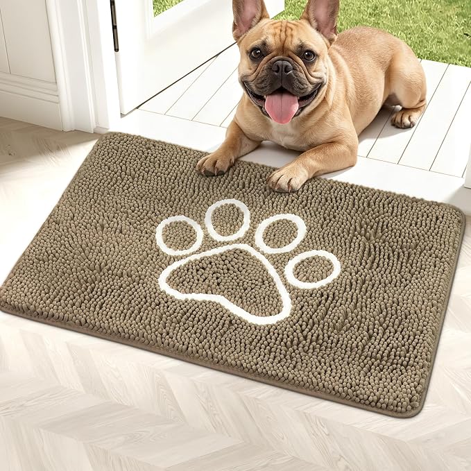 Bcoimo Super Absorbent Dog Door Mat, 30"*20" Anti Slip Mat for Muddy Paws, Pet Rugs for Dirty Paws Washable that Absorbs Moisture and Dirt, for Dog Cage and Pet Resting Carpet