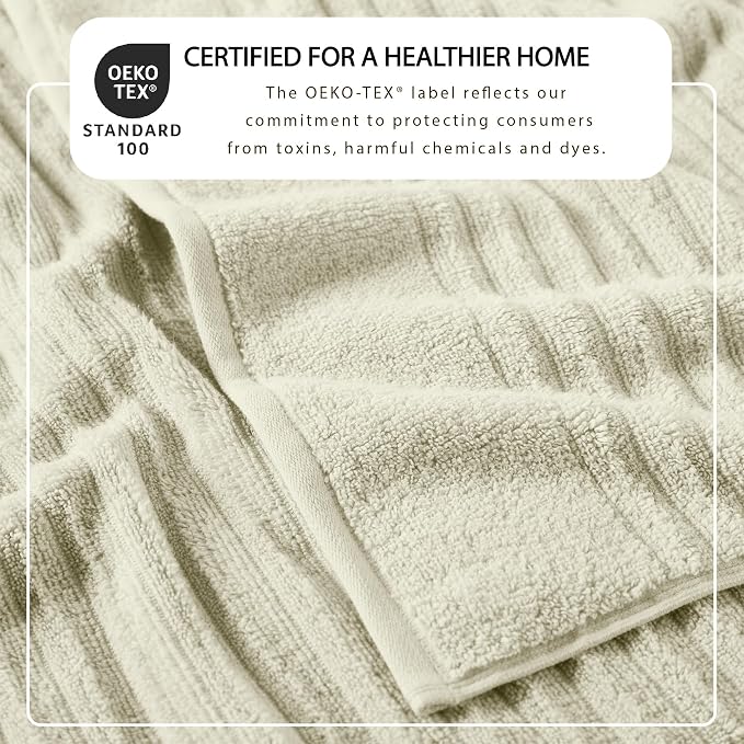 Great Bay Home 6 Pack Hand Towel Set - 100% Cotton Towels - Absorbent & Quick-Dry Towels for Bathroom (Sage Green)