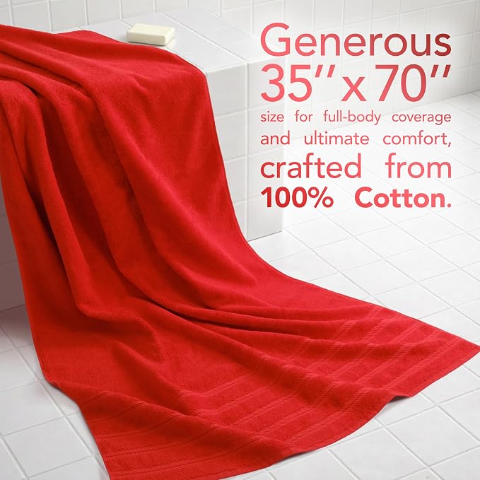American Soft Linen 100% Cotton Luxury Turkish Towels, 35x70 XL Bath Sheet | Soft Absorbent Quick Dry OEKO Tex Standard 100 Certificated Durable Machine Washable Breathable Premium Hotel Quality