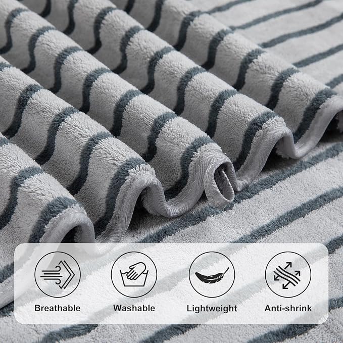 Mistyrose Bath Towels,4 Pack Dark Grey 35"x70" Large Bath Towel Microfiber Absorbent XL Bath Sheets Super Soft Towels for Bathroom Quick Dry Oversized Shower Towels for Family Hotel Spa Gym