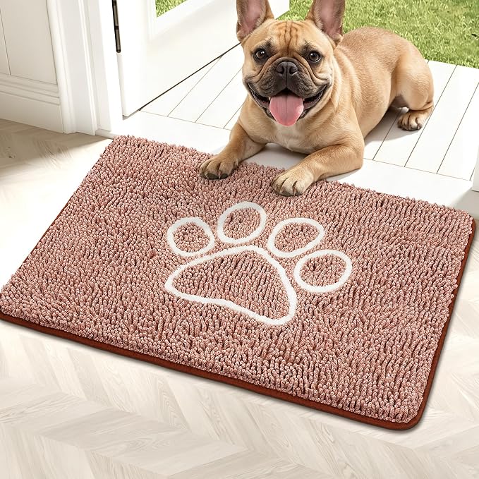 Bcoimo Super Absorbent Dog Door Mat, 30"*20" Anti Slip Mat for Muddy Paws, Pet Rugs for Dirty Paws Washable that Absorbs Moisture and Dirt, for Dog Cage and Pet Resting Carpet