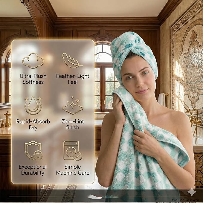 Microfiber Bath Towels 2-Pack | 27x54 Inches, Ultra Absorbent & Quick-Dry | Lightweight Travel Towels for Gym, Yoga, Sports & Spa | Fits Body & Hair | Lint-Free & Machine Washable t