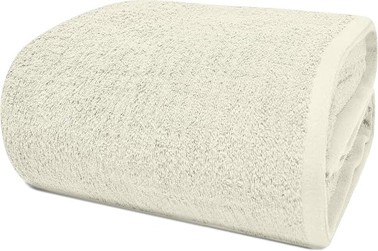 RIVERSIDE Pack of 1 Jumbo Bath Sheet 40 x 80 Inches 100% Cotton Oversized Bath Towel for Bathroom, Extra Large & Lightweight, Soft & Absorbent, Quick Dry, Perfect to Wrap Yourself in - Cannoli Cream