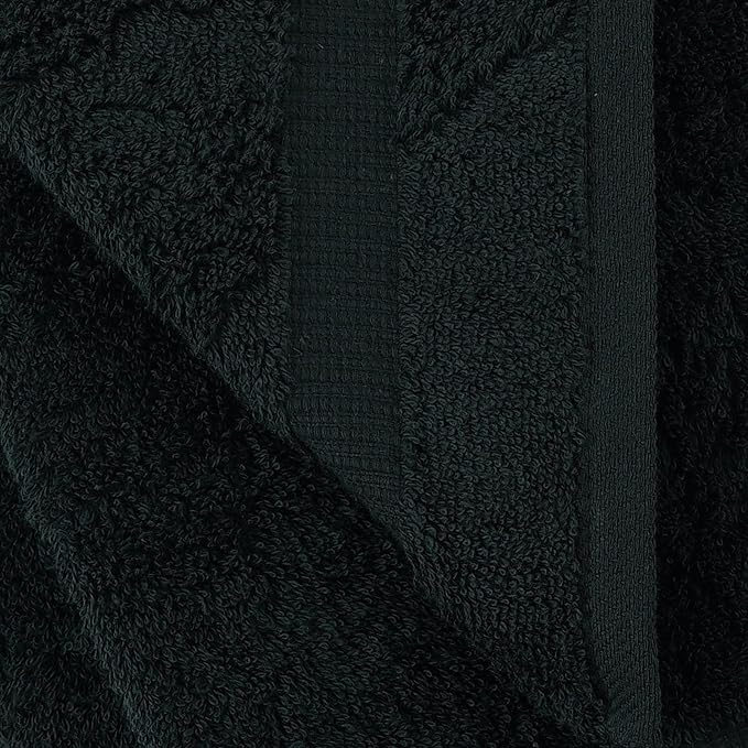 Towel Bazaar 6-Piece Hand Towel Set, 100% Premium Cotton Turkish Towels, 16x30 Luxury Towel Super Soft and Absorbent, Perfect Use for Bathroom, Shower Towels - Black